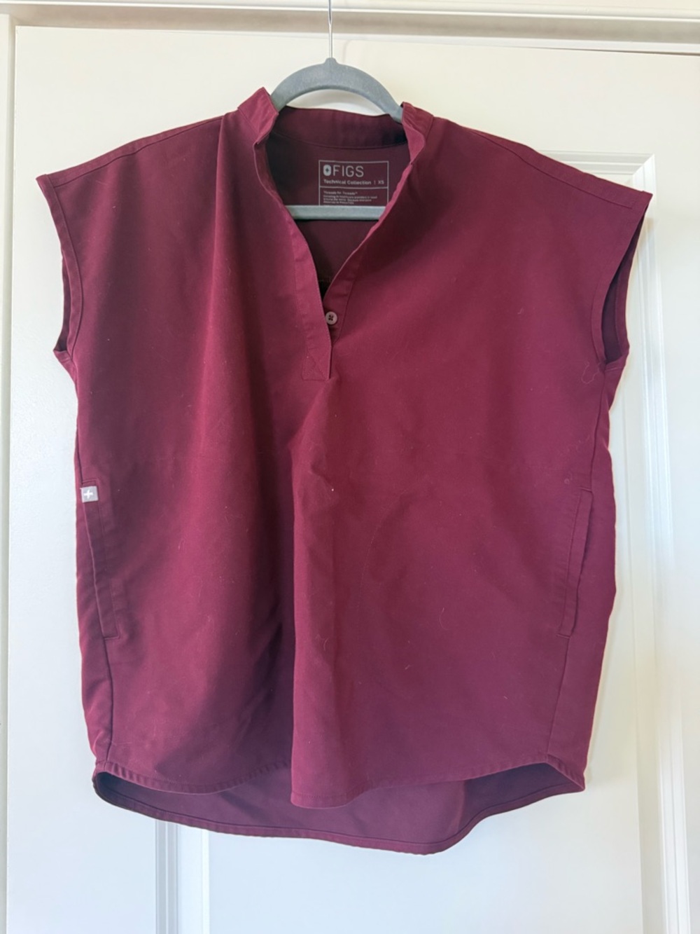 FIGS Women's Burgundy Rafaela Top